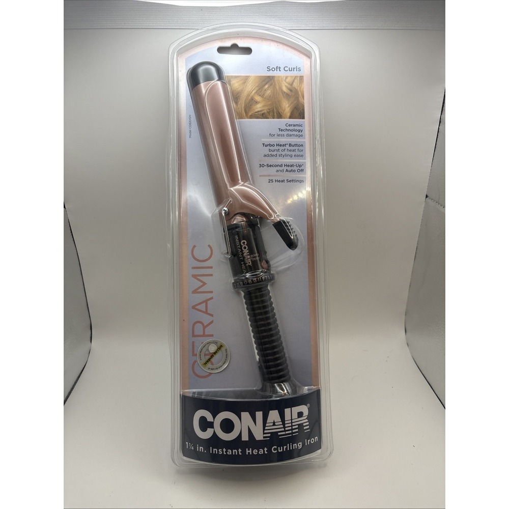 Conair~Ceramic 1 1/4" Instant Heat Curling Iron~25 Heat settings~NIP